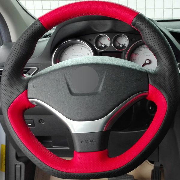 black red genuine leather diy hand-stitched car steering wheel cover for peugeot 308 2012 2013 2014
black red genuine leather diy hand-stitched car steering wheel cover for peugeot 308 2012 2013 2014