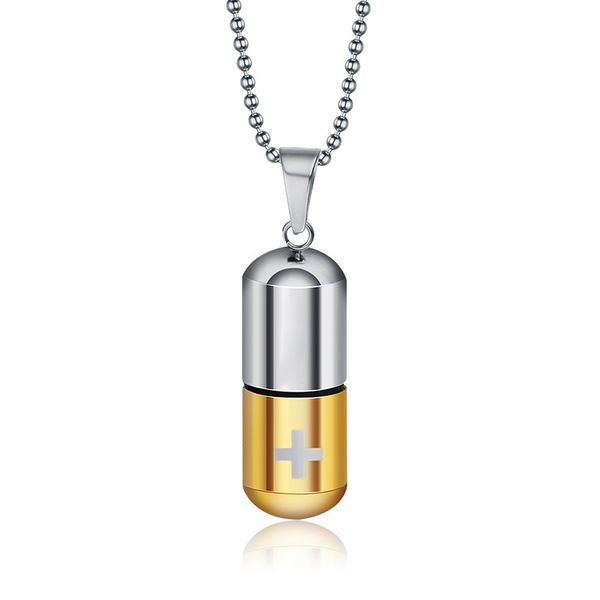 stainless steel cross capsule medicine pill pendant necklace,multi color option, Silver
stainless steel cross capsule medicine pill pendant necklace,multi color option, Silver