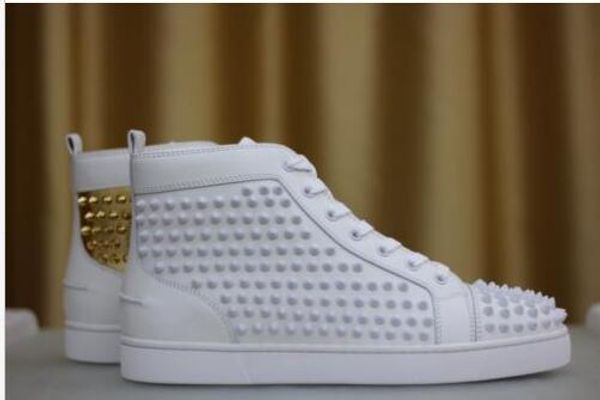 2017 luxury shoe men flat shoe spikes white gold leather sneakers shoe high-red bottom men sneaker, Black
2017 luxury shoe men flat shoe spikes white gold leather sneakers shoe high-red bottom men sneaker, Black