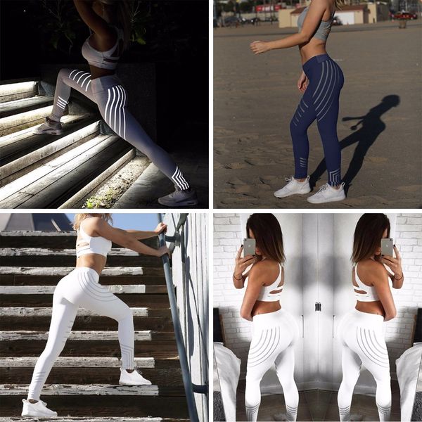 womens yoga pants women reflective pure gym yoga leggings fitness pocket running tights veins high elasticity sport pants, White;red
womens yoga pants women reflective pure gym yoga leggings fitness pocket running tights veins high elasticity sport pants, White;red