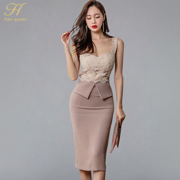 h han queen halter strapless summer lace pencil dress 2018 new fashion v collar sleeveless vintage club party dresses, White;black
h han queen halter strapless summer lace pencil dress 2018 new fashion v collar sleeveless vintage club party dresses, White;black