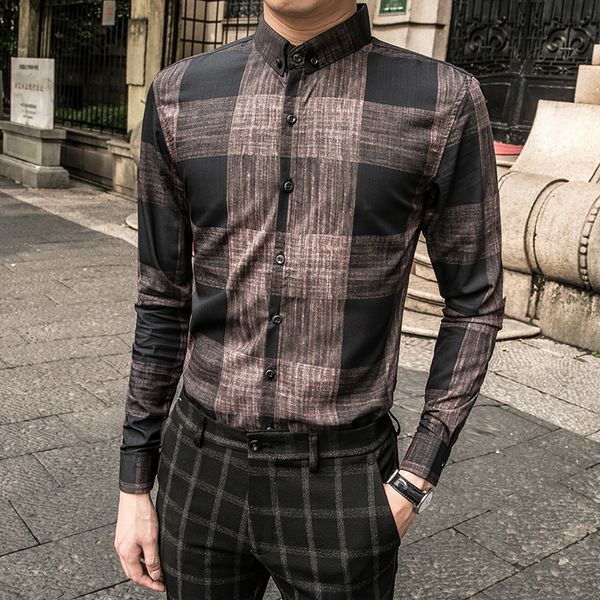 mens plaid shirts british style plaid blouse mens long sleeve office dress shits formal 2018 winter fashion shirts slim fit, White;black
mens plaid shirts british style plaid blouse mens long sleeve office dress shits formal 2018 winter fashion shirts slim fit, White;black