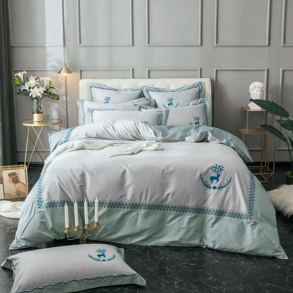 2018 egyptain cotton bedlinen bedclothes 4/6pcs elk embroidery bedding sets king size
2018 egyptain cotton bedlinen bedclothes 4/6pcs elk embroidery bedding sets king size