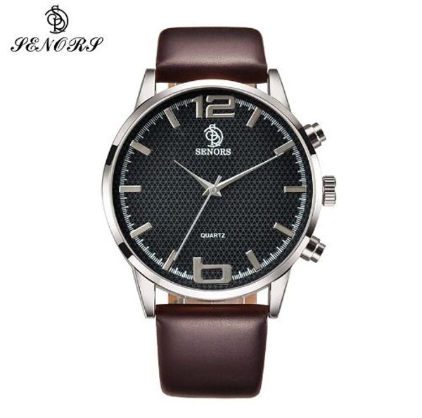 senors brown leather black dial analog wrist watch sports watches leather mens, Slivery;brown
senors brown leather black dial analog wrist watch sports watches leather mens, Slivery;brown