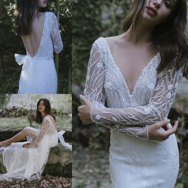 lihi hod 2019 long sleeve wedding dresses v neck lace appliqued bridal gowns backless robes de soirée sweep train wedding dress, White
lihi hod 2019 long sleeve wedding dresses v neck lace appliqued bridal gowns backless robes de soirée sweep train wedding dress, White