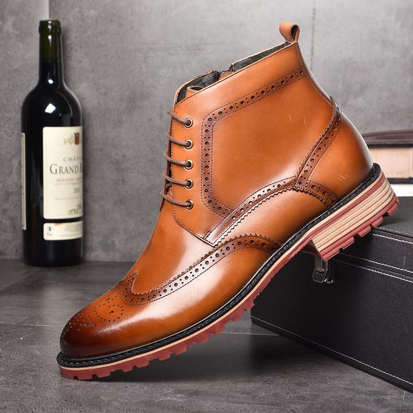 autumn winter martin boots men's genuine leather ankle boots fashion business brock men shoes snow boots men, Black
autumn winter martin boots men's genuine leather ankle boots fashion business brock men shoes snow boots men, Black