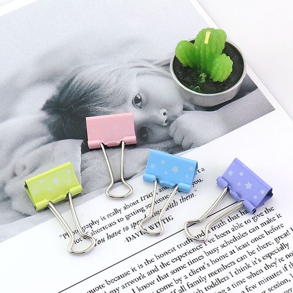 tutu 15 pcs/box 25mm printed metal binder clips paper clip clamp office school binding supplies color random h0187
tutu 15 pcs/box 25mm printed metal binder clips paper clip clamp office school binding supplies color random h0187