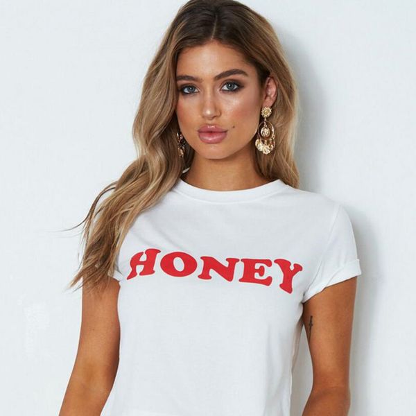 blwhsa honey red letters print t shirts women casual short sleeve 100% cotton slogan t-shirt women funny lady tees, White
blwhsa honey red letters print t shirts women casual short sleeve 100% cotton slogan t-shirt women funny lady tees, White