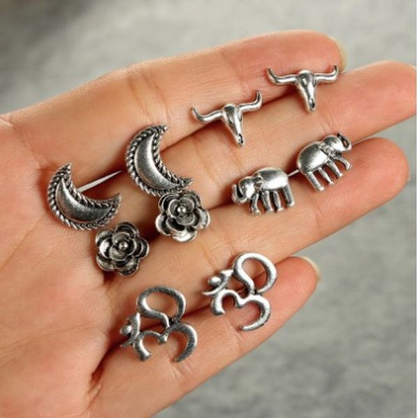 flowers , moon stud earrings sets for girls 3d cowhead antique silver tone womens earrings ear studs, Golden;silver
flowers , moon stud earrings sets for girls 3d cowhead antique silver tone womens earrings ear studs, Golden;silver