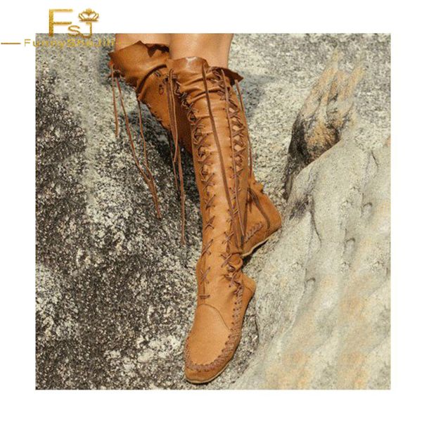 fsj women's red gladiator boots polyurethane strappy flat n party, music festival, date autumn winter knee-high lace up boots, Black
fsj women's red gladiator boots polyurethane strappy flat n party, music festival, date autumn winter knee-high lace up boots, Black