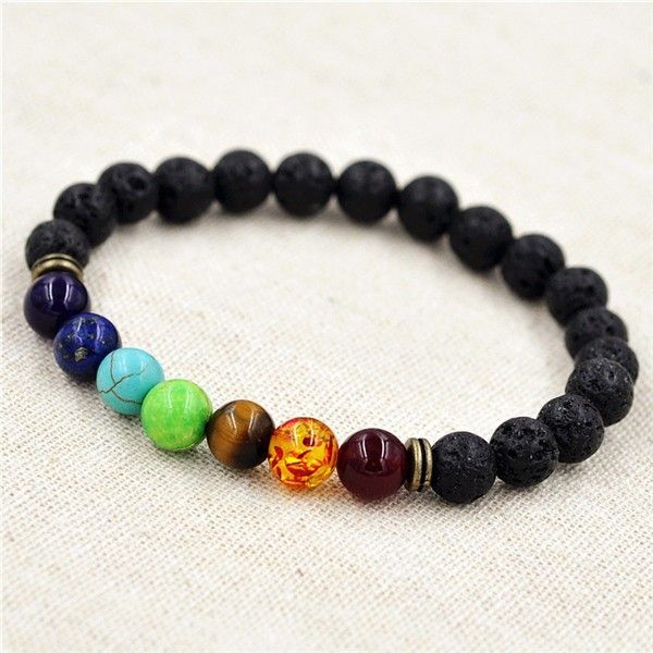 8mm muti-color beads bracelets lava 7 chakra healing balance bracelet for men rhinestone reiki prayer stones, Black
8mm muti-color beads bracelets lava 7 chakra healing balance bracelet for men rhinestone reiki prayer stones, Black