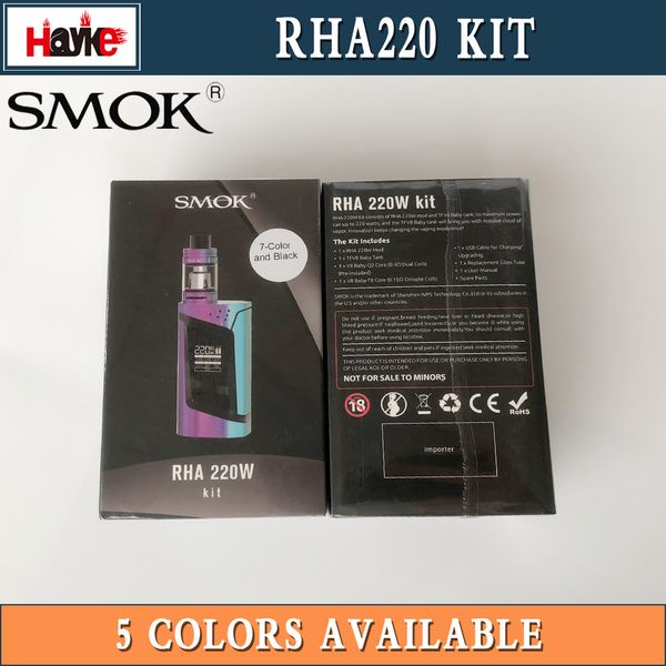 100%Authentic SMOK RHA220 AlienKit With TFV8 Baby Beast Tank 3.0ml Top Fill Design 220W Alien Mod Firmware Upgradeable OLED Display Screen
100%Authentic SMOK RHA220 AlienKit With TFV8 Baby Beast Tank 3.0ml Top Fill Design 220W Alien Mod Firmware Upgradeable OLED Display Screen