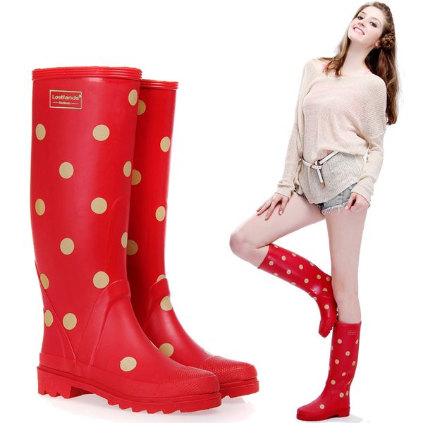 womens fashion winter rain boots wellington rubber boots waterproof for women, Black;red
womens fashion winter rain boots wellington rubber boots waterproof for women, Black;red