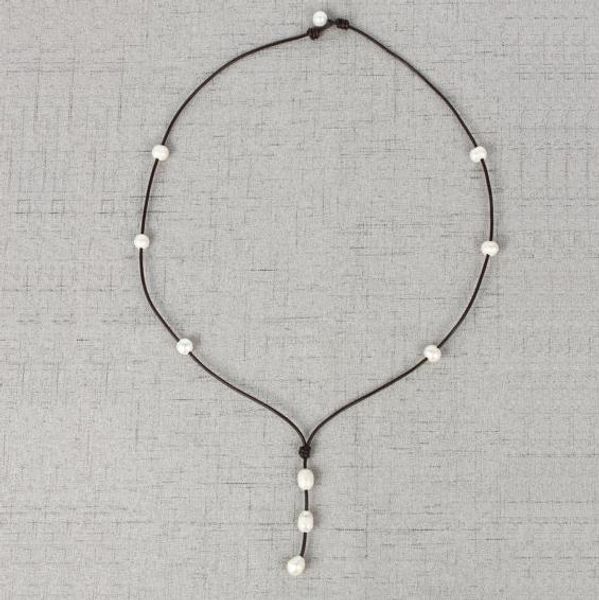 hand knotted white pearls necklace,organic pearls chocolate leather necklace,round freshwater pearl jewellery,perfect women gift, Black
hand knotted white pearls necklace,organic pearls chocolate leather necklace,round freshwater pearl jewellery,perfect women gift, Black