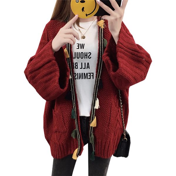 sweater cardigan 2018 thick with pocket solid color autumn and winter loose korean version women's sweaters vestidos lxj467, White;black
sweater cardigan 2018 thick with pocket solid color autumn and winter loose korean version women's sweaters vestidos lxj467, White;black