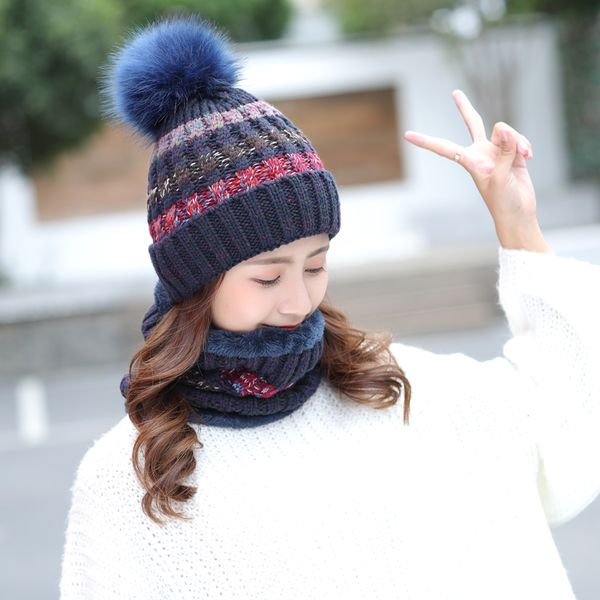 winter thickening warm hat scarf sets for women new lady imitation fur pompom knit outdoor beanies caps female rings scarves, Blue;gray
winter thickening warm hat scarf sets for women new lady imitation fur pompom knit outdoor beanies caps female rings scarves, Blue;gray