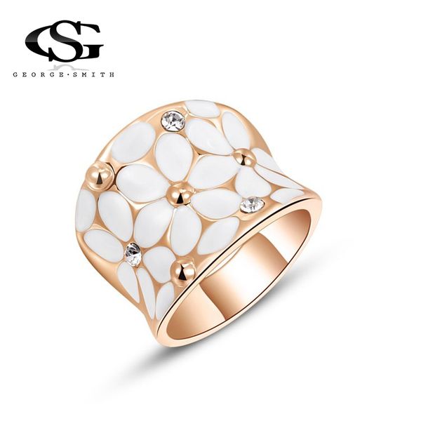 whole salegs white enamel ring rose golden color flower ring made with genuine austrian crystal for women ladies y3, Golden;silver
whole salegs white enamel ring rose golden color flower ring made with genuine austrian crystal for women ladies y3, Golden;silver