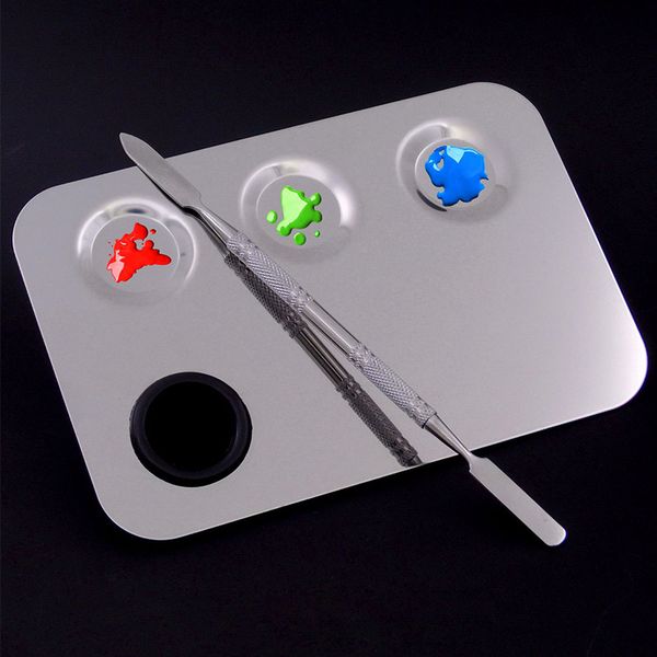 1set nail art gel polish palette painting liquid ink mixing plate rectangle kit professional manicure makeup spatula rod new hot, Silver
1set nail art gel polish palette painting liquid ink mixing plate rectangle kit professional manicure makeup spatula rod new hot, Silver