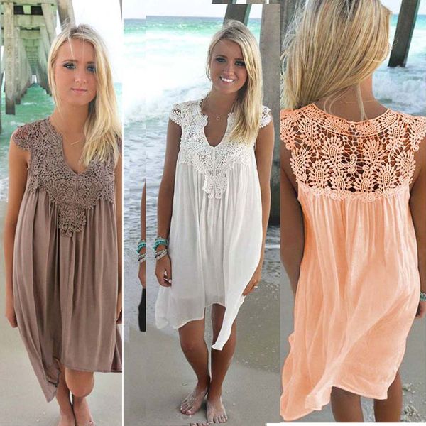 S-3XL Women Sleeveless Boho Lace Dress Summer Loose Casual Beach Mini Swing Dresses Chiffon Bikini Cover Up Womens Clothing Sun Dress
S-3XL Women Sleeveless Boho Lace Dress Summer Loose Casual Beach Mini Swing Dresses Chiffon Bikini Cover Up Womens Clothing Sun Dress