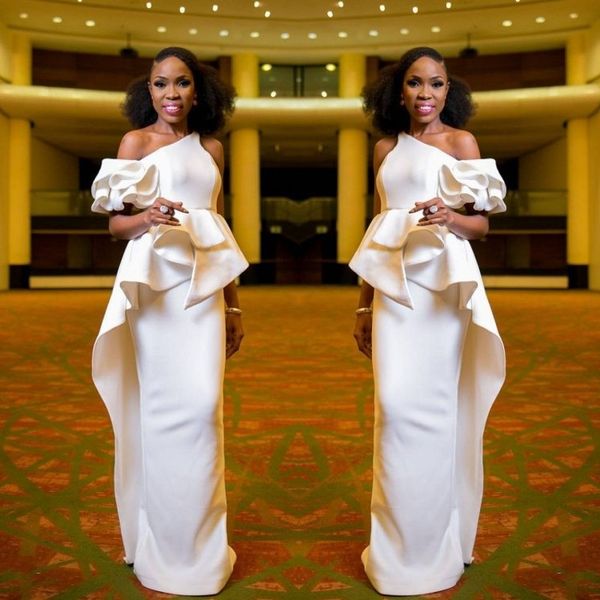 dubai african sheath white prom dresses ruffles short sleeve one shoulder peplum satin long evening dress celebrity prom party gowns, Black
dubai african sheath white prom dresses ruffles short sleeve one shoulder peplum satin long evening dress celebrity prom party gowns, Black