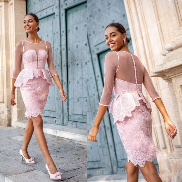 elegant pink mother of the bride dresses jewel neck long sleeve wedding guest gowns knee length lace mother of the groom dress, Black;red
elegant pink mother of the bride dresses jewel neck long sleeve wedding guest gowns knee length lace mother of the groom dress, Black;red