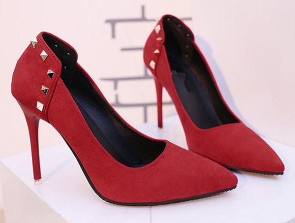 send 2018 spring and autumn pointed end high heel fine heel shallow mouth suede women's shoes, Black
send 2018 spring and autumn pointed end high heel fine heel shallow mouth suede women's shoes, Black