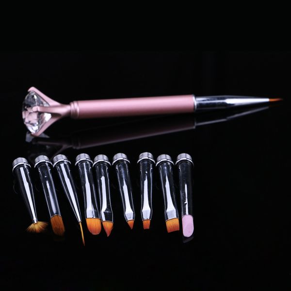 10 in 1 nail art brush pen set replacable head brushes for manicure uv gel liner brushes for nail design nail art tools, Yellow
10 in 1 nail art brush pen set replacable head brushes for manicure uv gel liner brushes for nail design nail art tools, Yellow