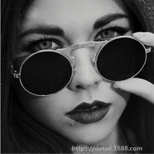 round sunglasses retro men women brand designer vintage eyewear uv 400 protection lens with black box, White;black
round sunglasses retro men women brand designer vintage eyewear uv 400 protection lens with black box, White;black