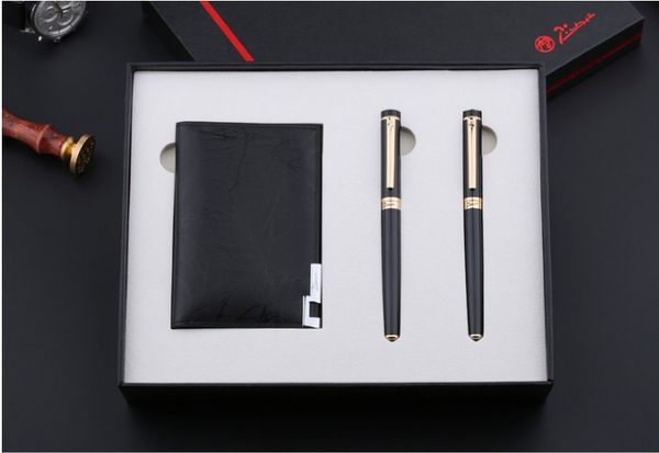 black business gift fountain pen rollerball pen card holder set picasso pimio christmas gift 0.5mm pens with a box
black business gift fountain pen rollerball pen card holder set picasso pimio christmas gift 0.5mm pens with a box