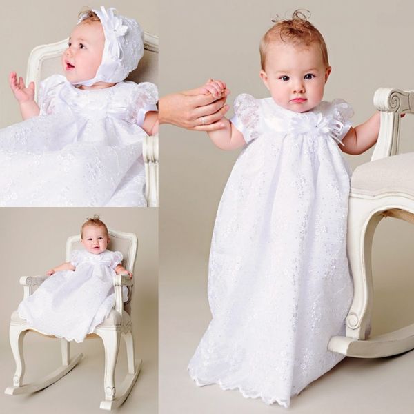 2019 adorable christening dresses for baby girls short sleeve lace applique beads baptism dress first communication gowns custom made, White
2019 adorable christening dresses for baby girls short sleeve lace applique beads baptism dress first communication gowns custom made, White
