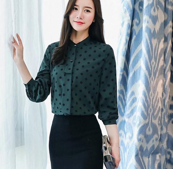 2018 new style spring korean fashion stand collar chiffon shirt long sleeved cultivate one's moral character shirt woman, White
2018 new style spring korean fashion stand collar chiffon shirt long sleeved cultivate one's moral character shirt woman, White