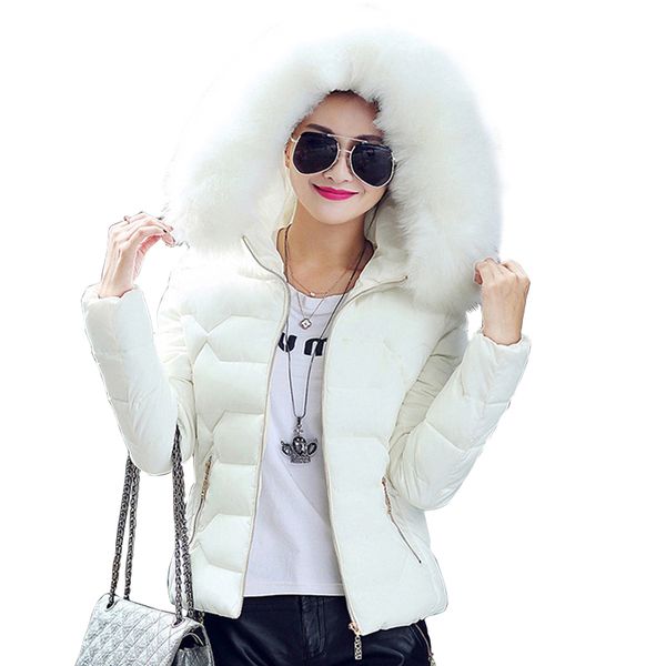 High Quality Women Winter Big Fur Hooded Collar Coat Female Outerwear Ladies Warm Short Basic Jacket Slim Jaqueta Female
High Quality Women Winter Big Fur Hooded Collar Coat Female Outerwear Ladies Warm Short Basic Jacket Slim Jaqueta Female