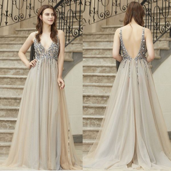 luxury shining prom dress tulle middle east appliques beaded deep v-neck long prom dresses side split robe de bal evening dresses, Black
luxury shining prom dress tulle middle east appliques beaded deep v-neck long prom dresses side split robe de bal evening dresses, Black
