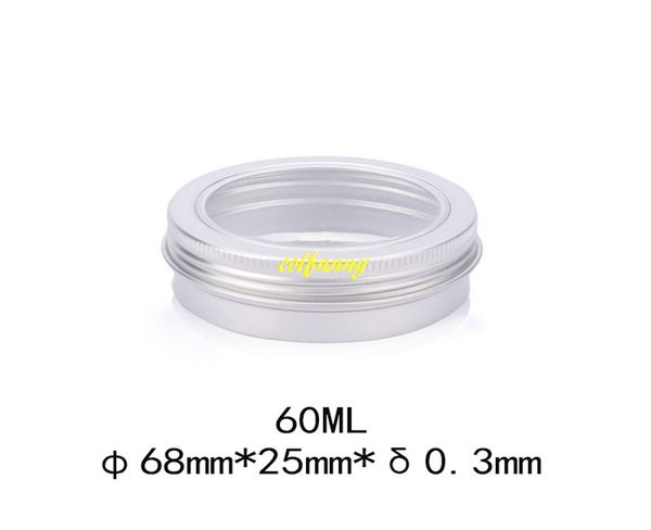 50pcs/lot 60ml aluminum cosmetic cream jar window cap 60g metal jars aluminum box packing tins container for finger spinner ect
50pcs/lot 60ml aluminum cosmetic cream jar window cap 60g metal jars aluminum box packing tins container for finger spinner ect