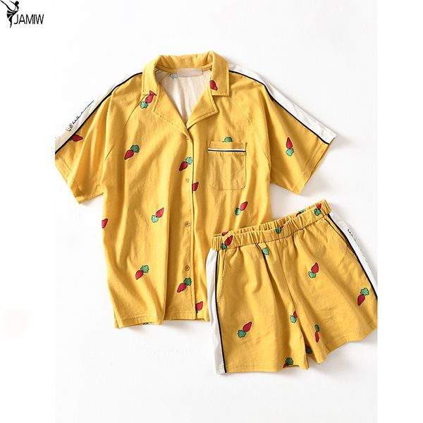 cute carrot full printed short sleeve suit home service pajamas, Blue;gray
cute carrot full printed short sleeve suit home service pajamas, Blue;gray