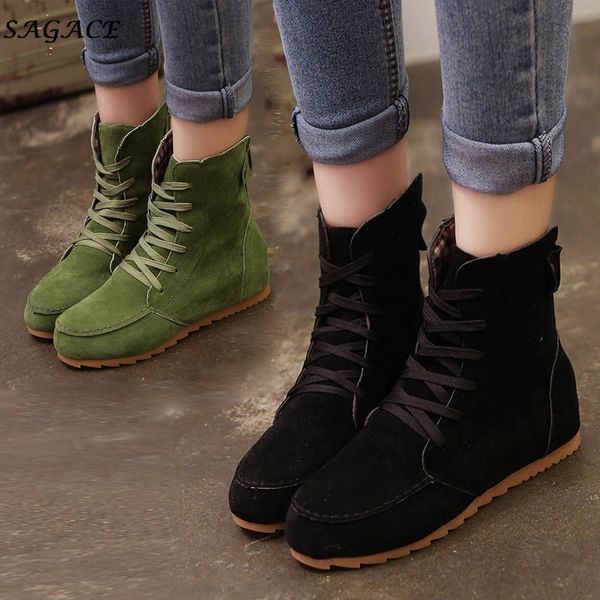sagace shoes woman 2018 flat ankle snow motorcycle boots lady suede leather lace-up rubber winter boots girls botas mujer, Black
sagace shoes woman 2018 flat ankle snow motorcycle boots lady suede leather lace-up rubber winter boots girls botas mujer, Black