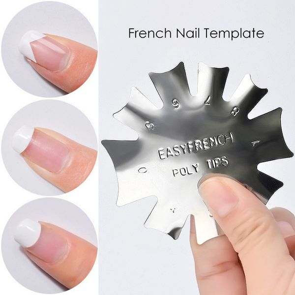 3 style french manicure templates easy french poly tips styling tools smile cut manicure accessory stainless steel sier, White
3 style french manicure templates easy french poly tips styling tools smile cut manicure accessory stainless steel sier, White