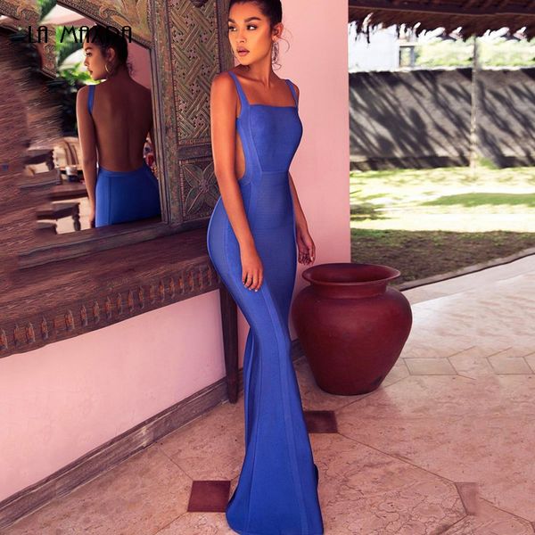 2018 new elegant blue sleeveless backless fishtail dress celebrity women wholesale bandage maxi long dress, Black;gray
2018 new elegant blue sleeveless backless fishtail dress celebrity women wholesale bandage maxi long dress, Black;gray