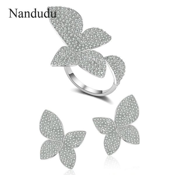 nandudu brilliant leaf leaves ring earrings jewelry sets for women bridal dress wedding full mirco paved microl zirconia gift, Silver
nandudu brilliant leaf leaves ring earrings jewelry sets for women bridal dress wedding full mirco paved microl zirconia gift, Silver