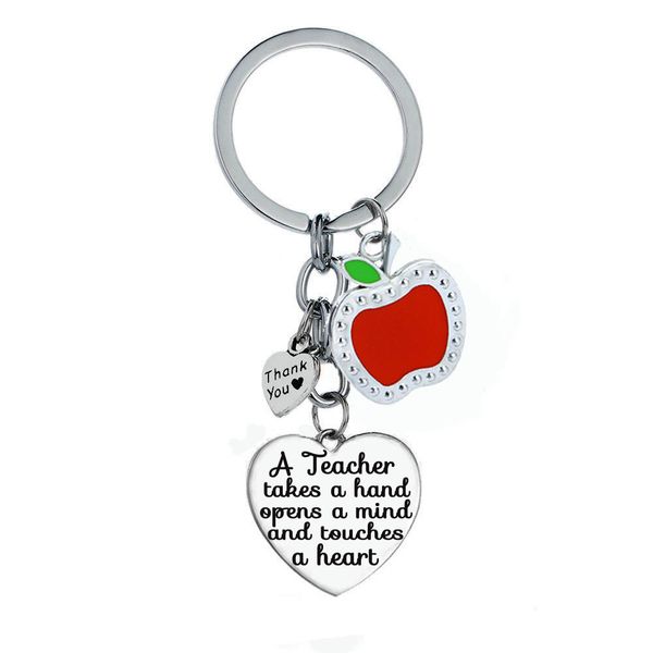 a teacher takes a hand opens mind and touches heart keychain teachers key chain ring red apple heart keyring jewelry gift, Silver
a teacher takes a hand opens mind and touches heart keychain teachers key chain ring red apple heart keyring jewelry gift, Silver