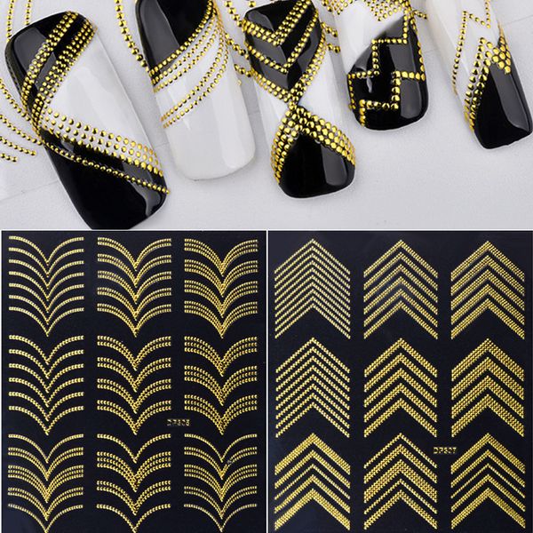 metallic hollow 3d nail stickers set gold geometrical line decals manicure nail art decorations, Black
metallic hollow 3d nail stickers set gold geometrical line decals manicure nail art decorations, Black