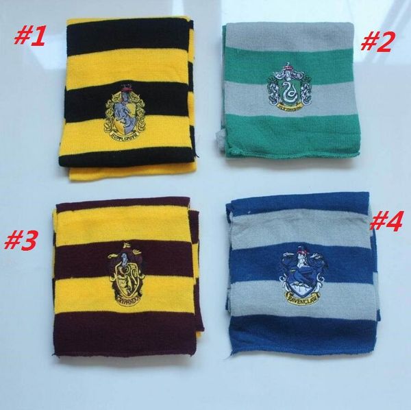 

Fa hion college carf harry potter carve gryffindor erie carf with badge co play knit carf halloween co tume 4 color, Blue;gray