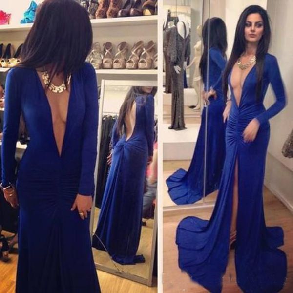 Deep V Neck Mermaid Evening Dresses 2018 Backless Thigh High Split Royal Blue Prom Dresses Cheap African Black Girl Party Dresses
Deep V Neck Mermaid Evening Dresses 2018 Backless Thigh High Split Royal Blue Prom Dresses Cheap African Black Girl Party Dresses