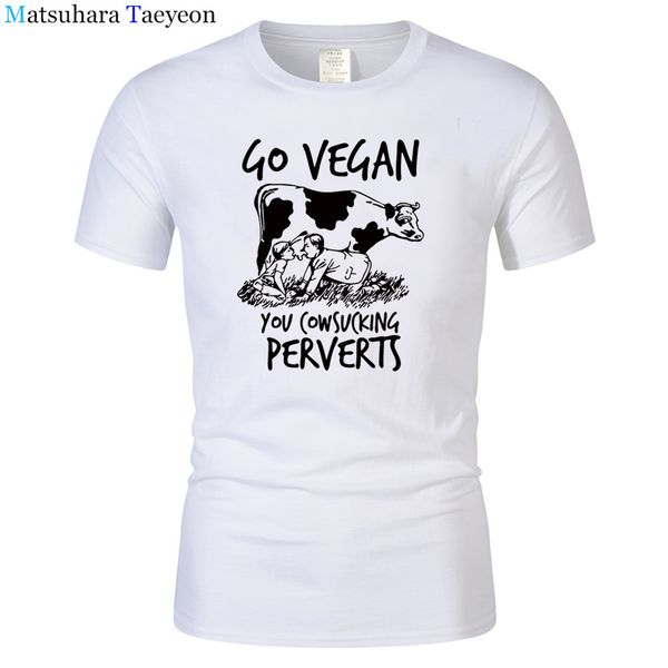 men's t-shirt solid go vegan you cowsucking perverts pre-cotton short sleeve tee shirts new teenage man t shirt dress t112, White;black
men's t-shirt solid go vegan you cowsucking perverts pre-cotton short sleeve tee shirts new teenage man t shirt dress t112, White;black