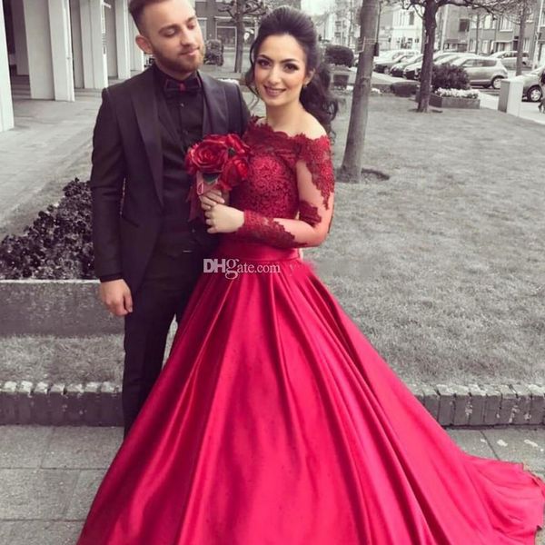 red long sleeves quinceanera dresses bateau off shoulder appliques satin ball gown prom dresses elegant sweet 16 dresses, Blue;red
red long sleeves quinceanera dresses bateau off shoulder appliques satin ball gown prom dresses elegant sweet 16 dresses, Blue;red