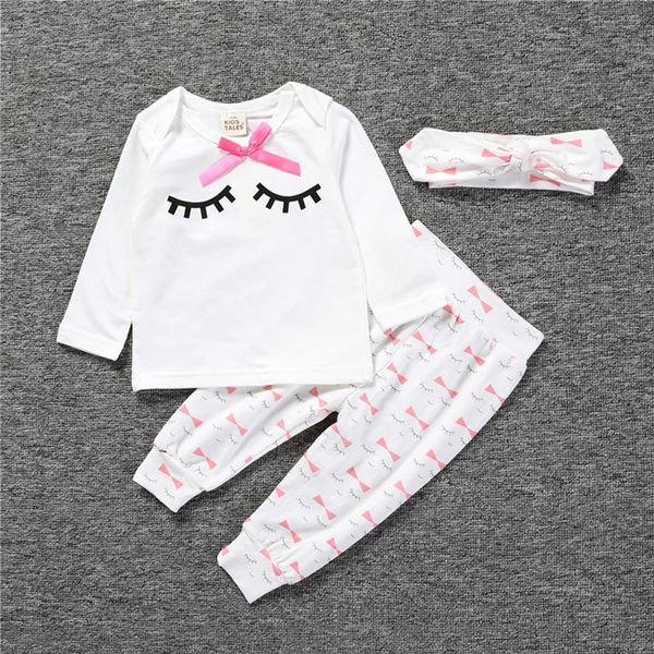 kids tales clothes for newborn girls' eyelashes print bow tie clothes for babies long-sleeved t-shirts+pants+scarf 3 sets st272, White
kids tales clothes for newborn girls' eyelashes print bow tie clothes for babies long-sleeved t-shirts+pants+scarf 3 sets st272, White