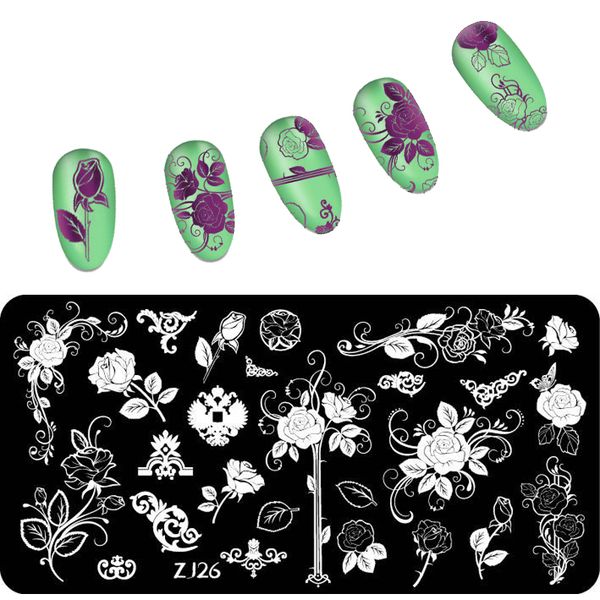 1 pcs new arriving zj series 6*12cm flower nail stamping plates stamping nail art manicure template stamp tools, White
1 pcs new arriving zj series 6*12cm flower nail stamping plates stamping nail art manicure template stamp tools, White