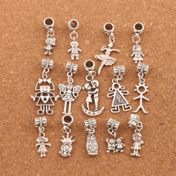 140pcs/lot Boy And Girl Dangle Big Hole Beads Tibetan Silver Fit European Charm Bracelet Jewelry DIY BM54
140pcs/lot Boy And Girl Dangle Big Hole Beads Tibetan Silver Fit European Charm Bracelet Jewelry DIY BM54