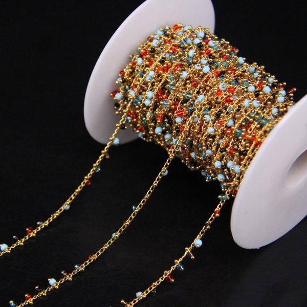 5meter/lot,multicolor cube beads rosary chain,glass with gold color wire wrapped chain bracelet women sweater chains jewelry, Silver
5meter/lot,multicolor cube beads rosary chain,glass with gold color wire wrapped chain bracelet women sweater chains jewelry, Silver