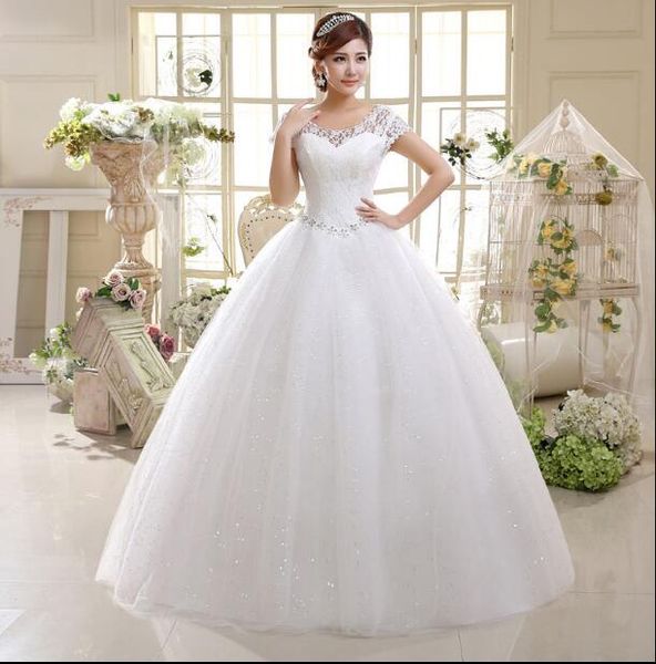new korean style wedding bridal dresses double shoulders lace up large size wedding dress vestido casamento, White
new korean style wedding bridal dresses double shoulders lace up large size wedding dress vestido casamento, White